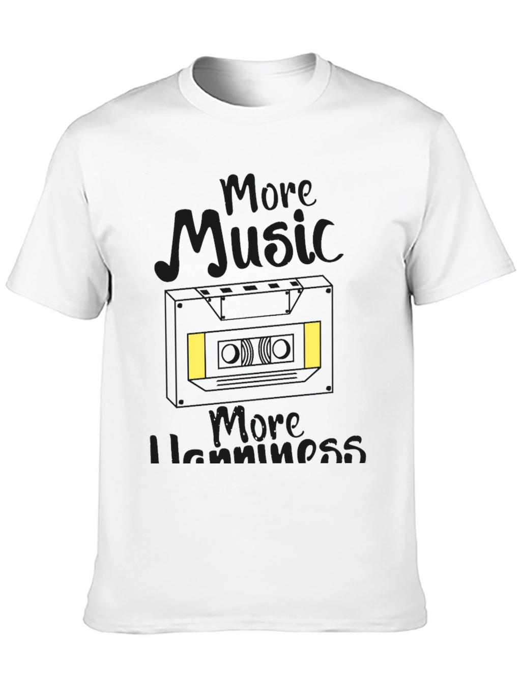 More Music More Happiness Black T-Shirt