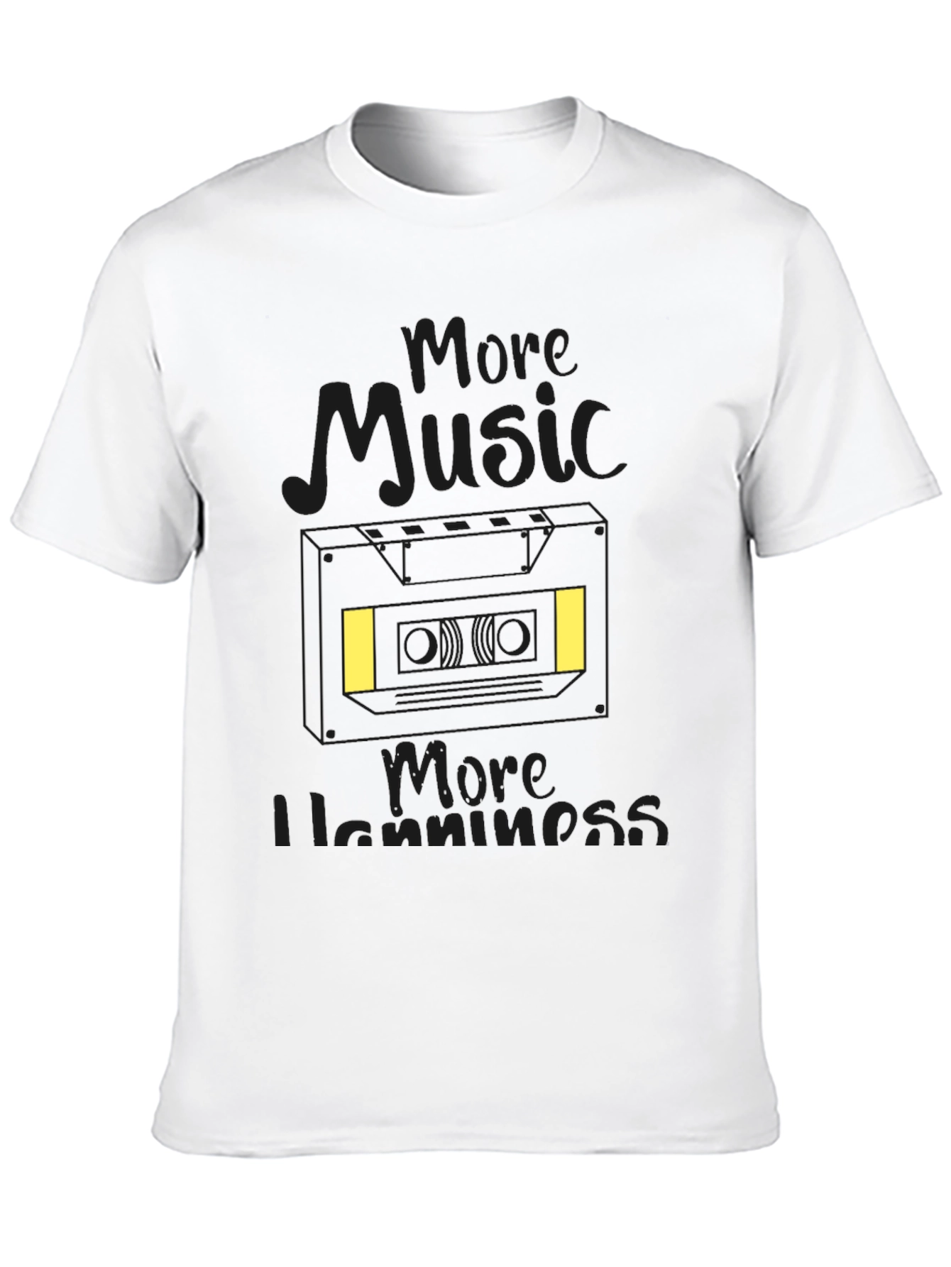 More Music More Happiness Black T-Shirt