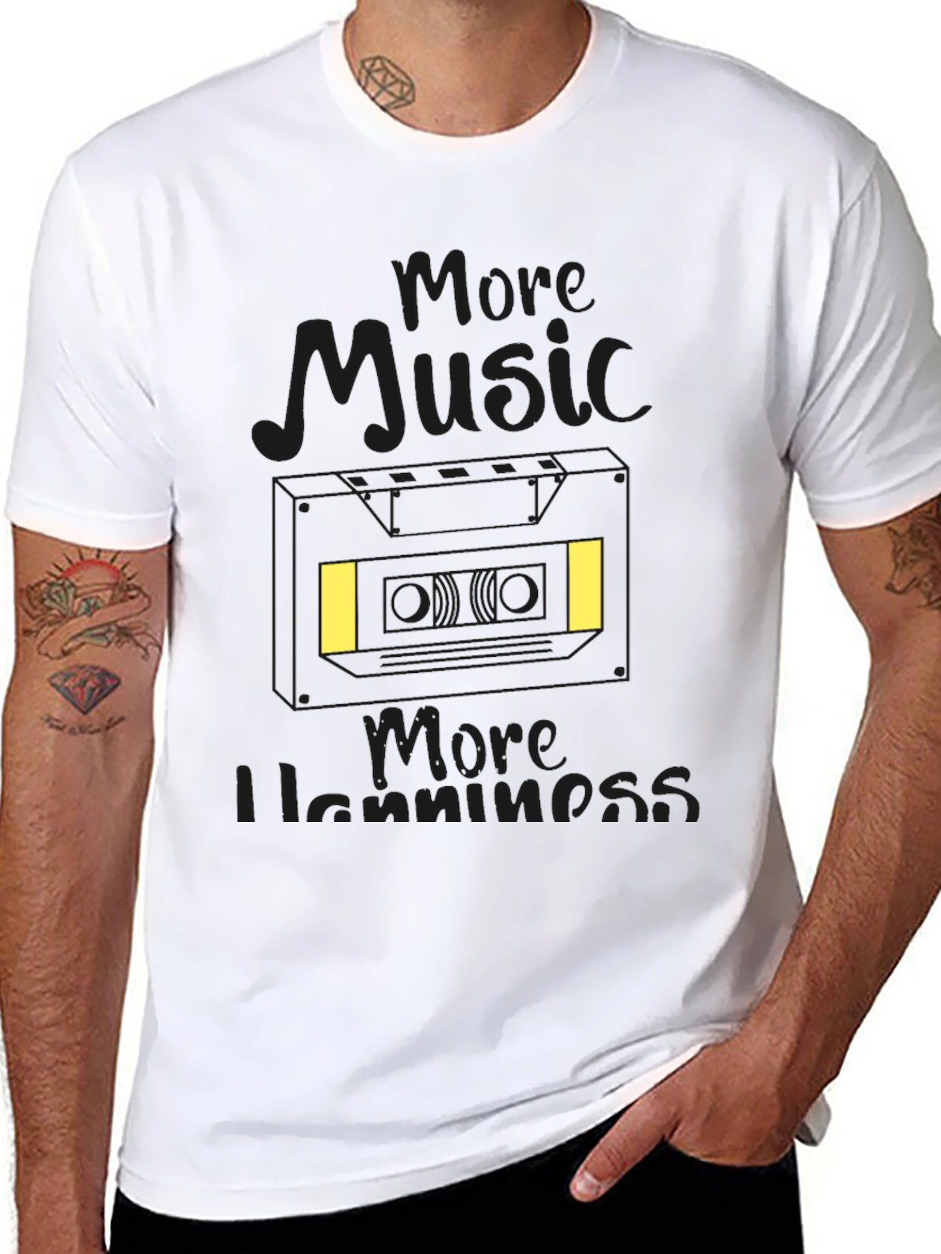 More Music More Happiness Black T-Shirt