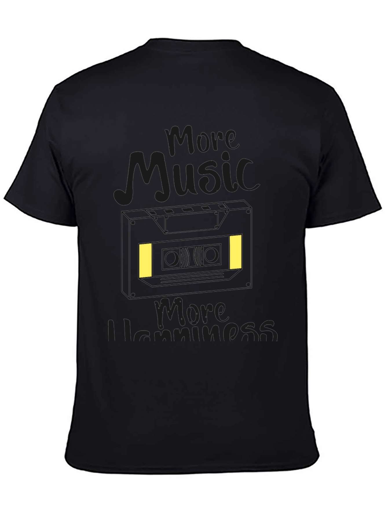 More Music More Happiness Black T-Shirt