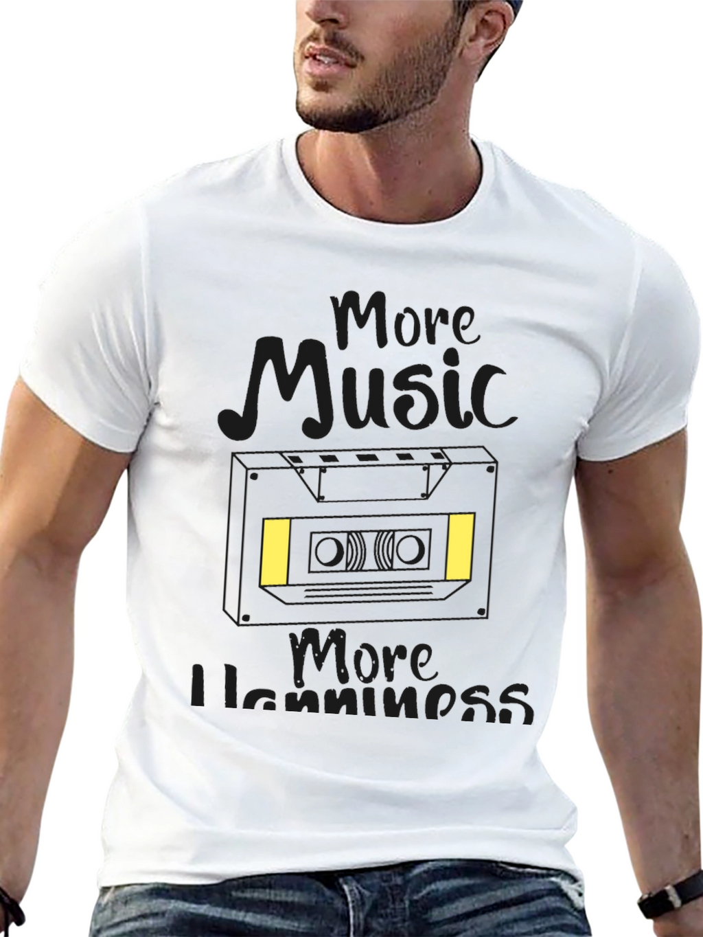 More Music More Happiness Black T-Shirt