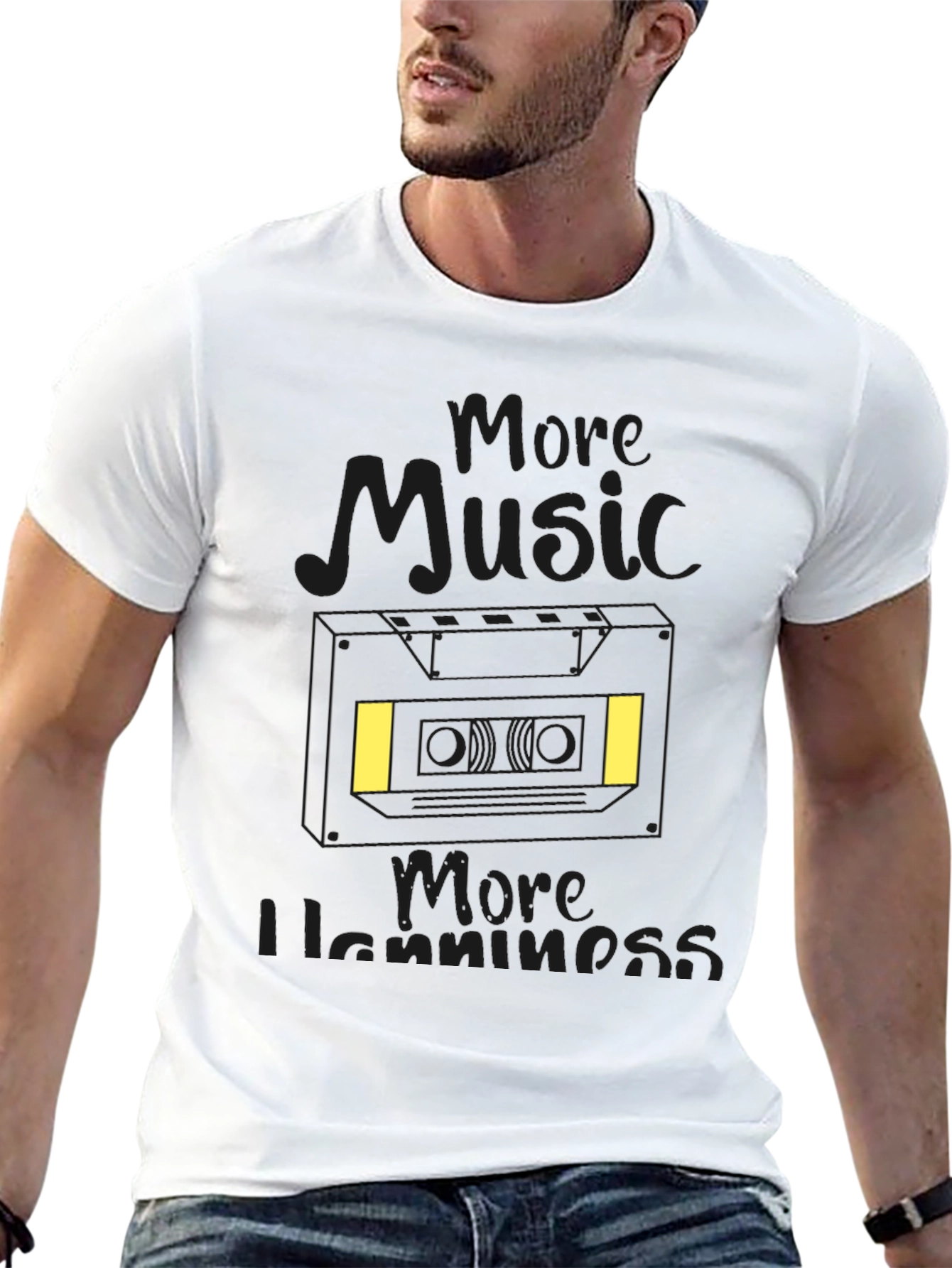 More Music More Happiness Black T-Shirt