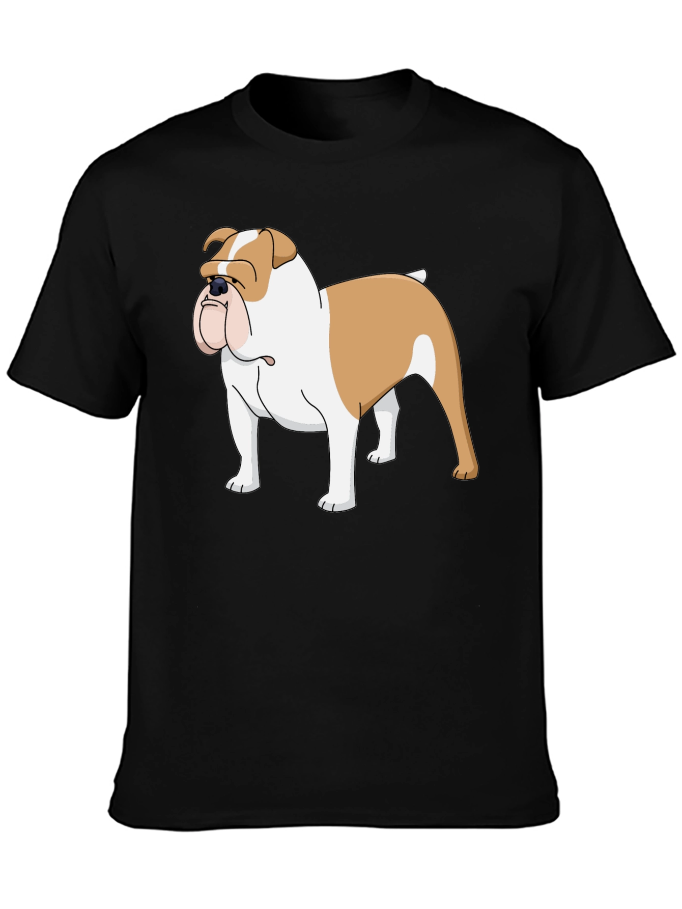Bulldog Graphic Tee - Mens Black Cotton T-Shirt
