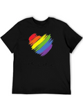 Pride Heart Graphic Black T-Shirt