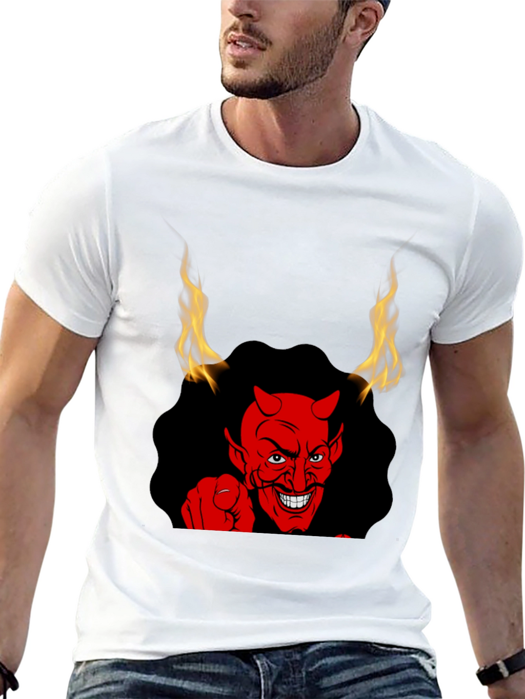 Fiery Devil Graphic Tee - Mens Black T-Shirt