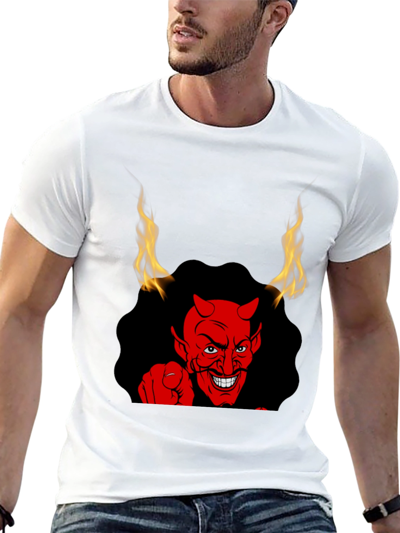Fiery Devil Graphic Tee - Mens Black T-Shirt