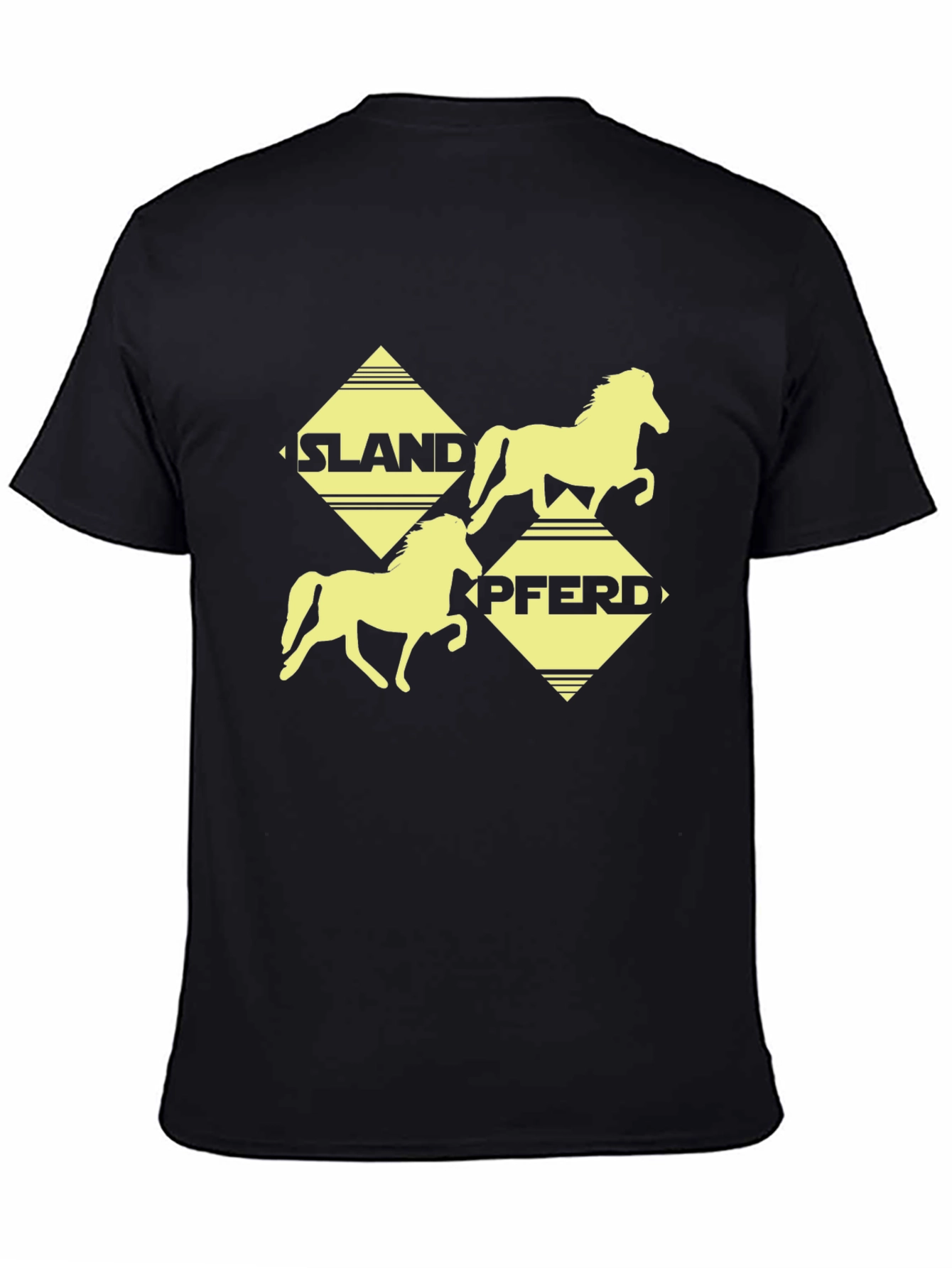 Islandpferd Graphic Tee - Black Cotton T-Shirt