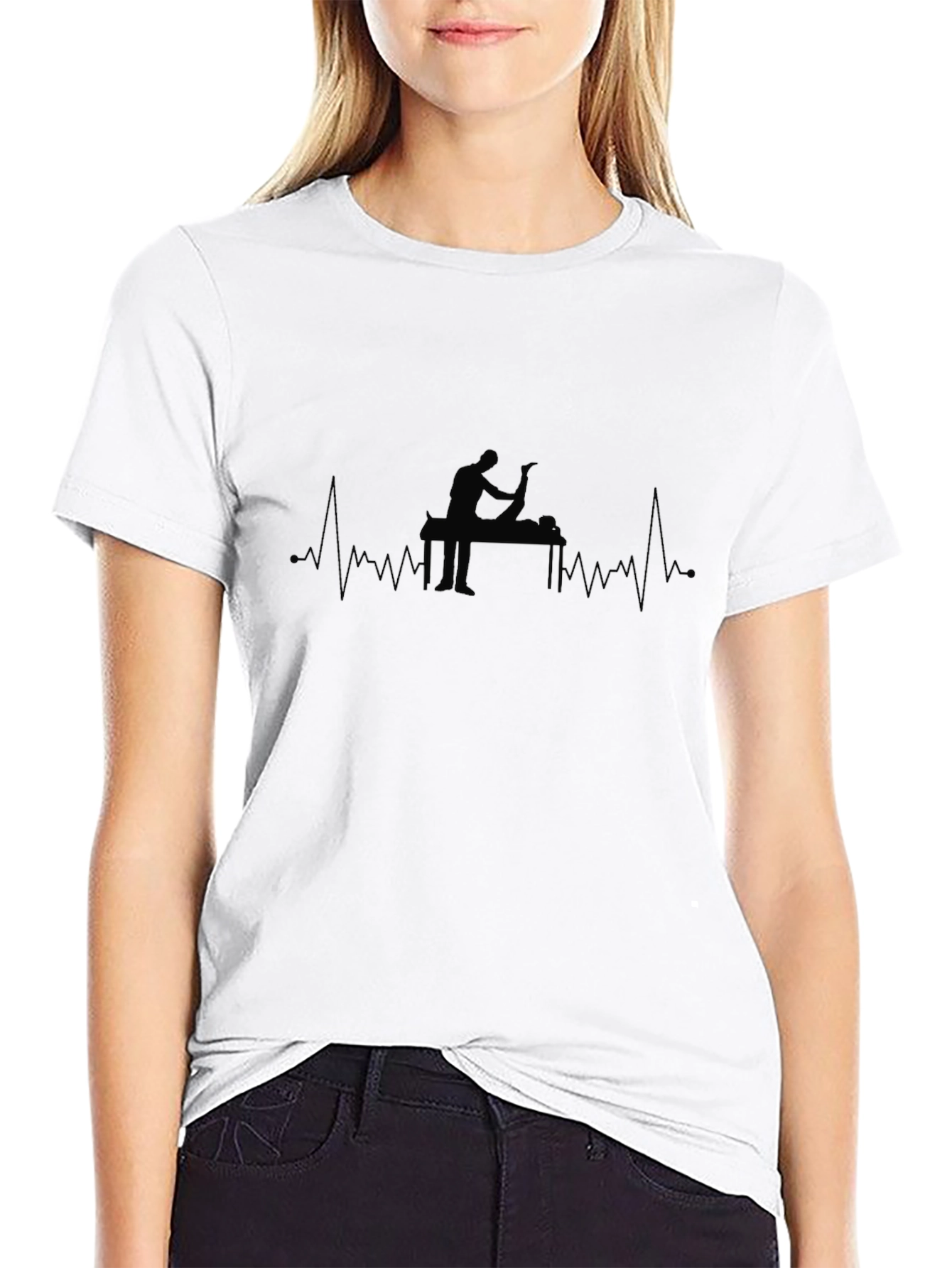 Chiropractor Heartbeat T-Shirt - Black