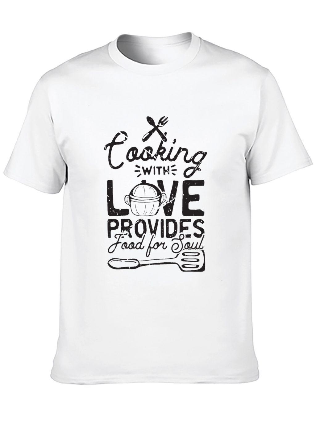 Cooking with Love Black Graphic T-Shirt
