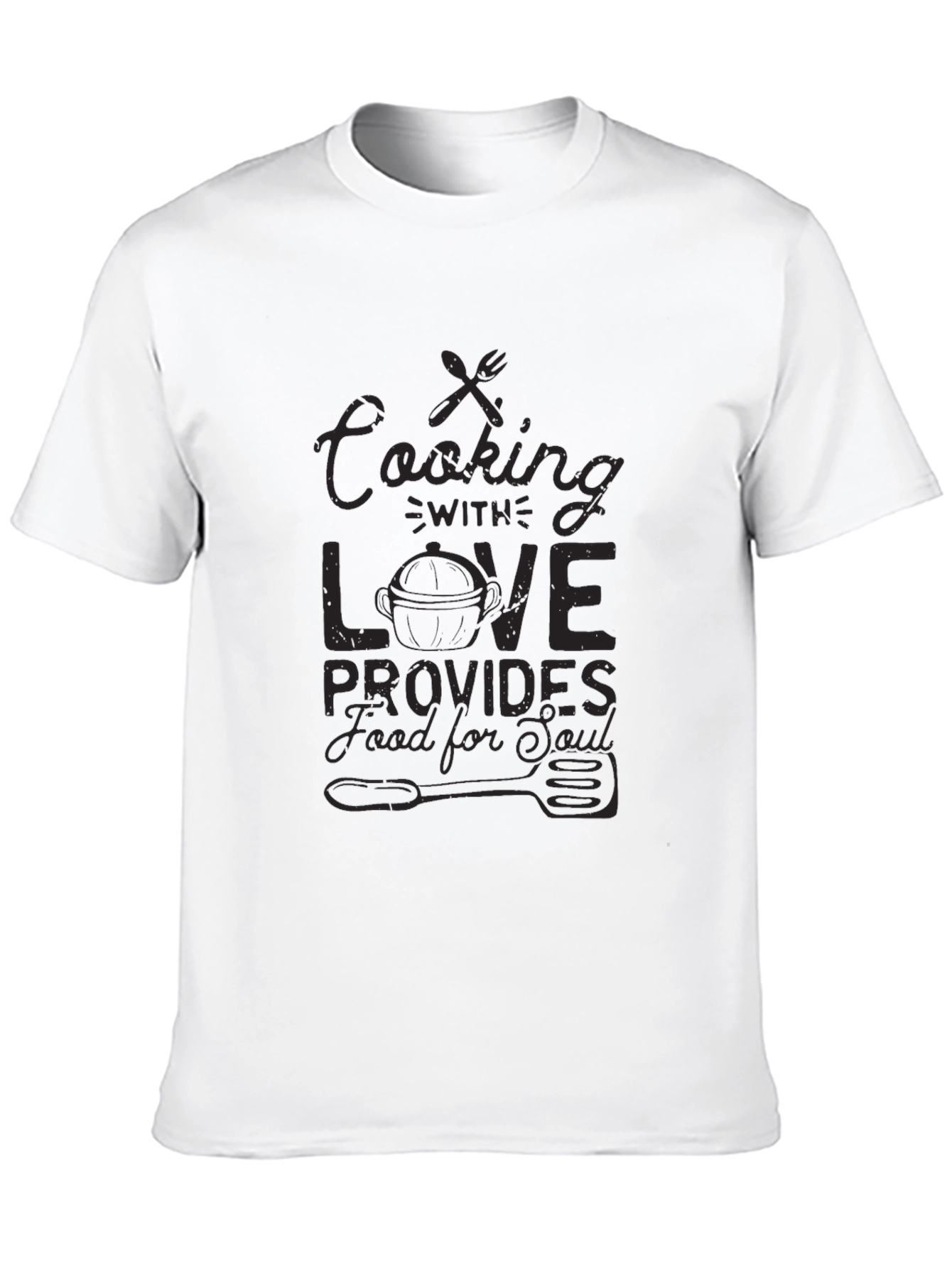 Cooking with Love Black Graphic T-Shirt