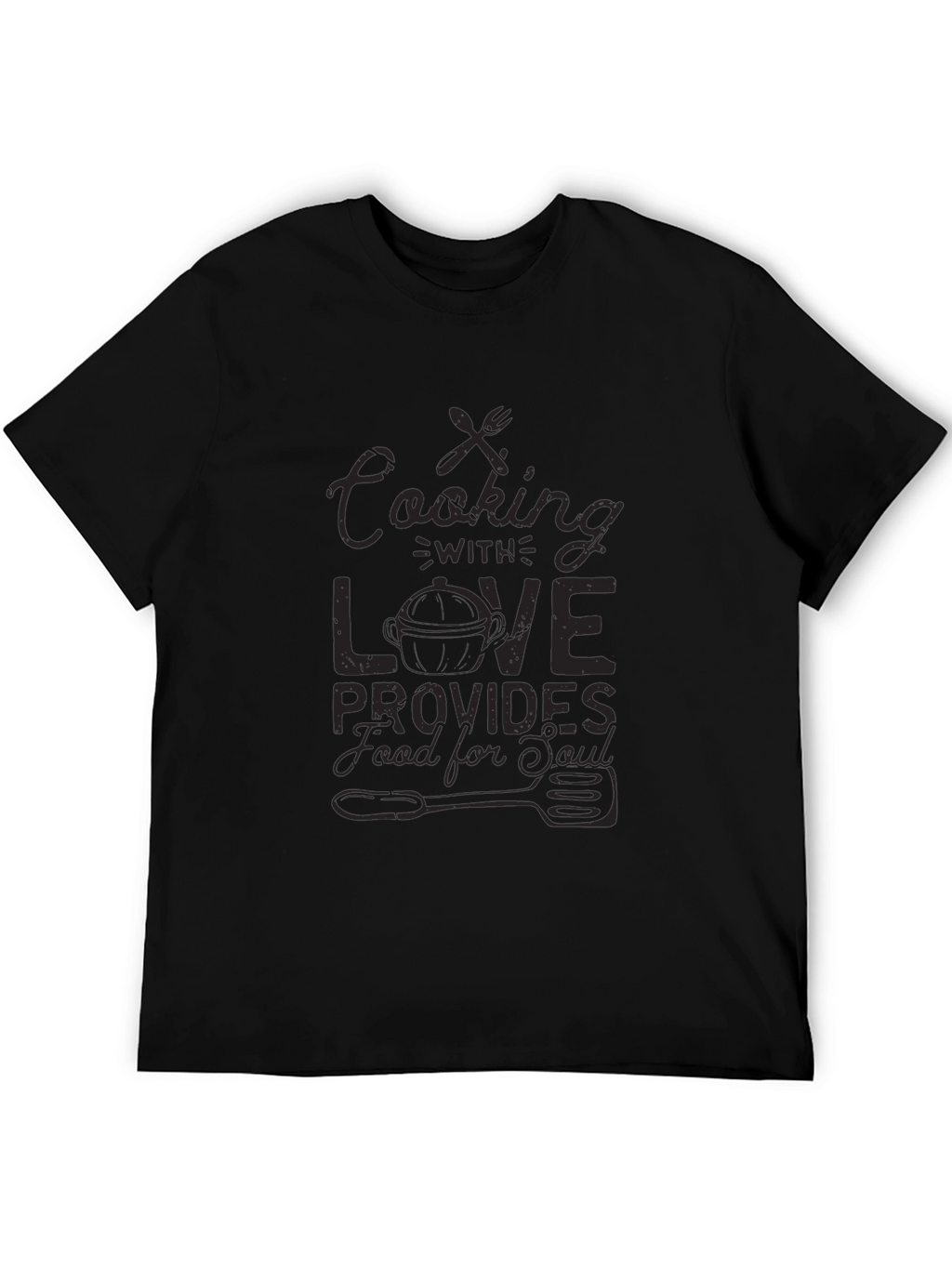 Cooking with Love Black Graphic T-Shirt