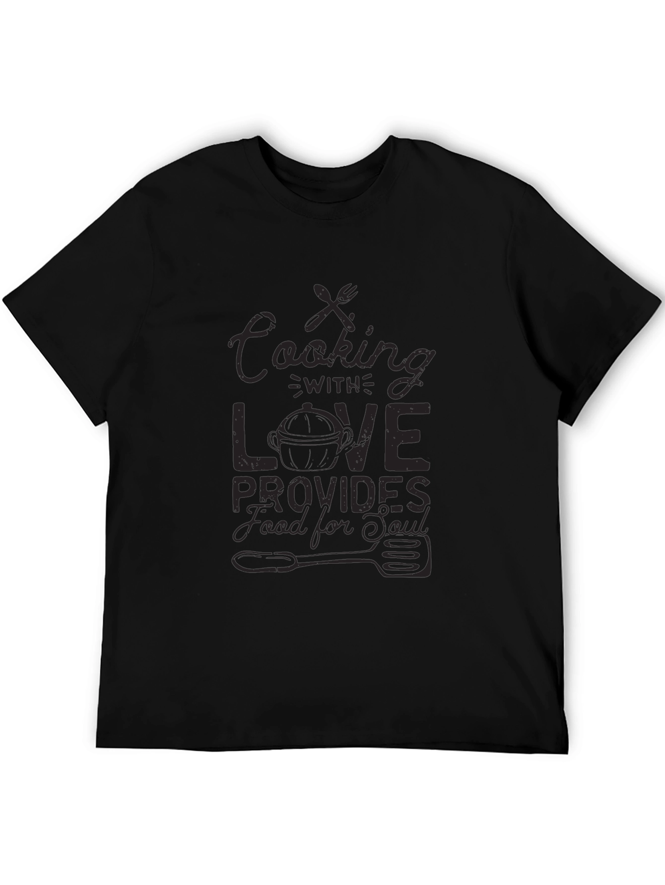 Cooking with Love Black Graphic T-Shirt