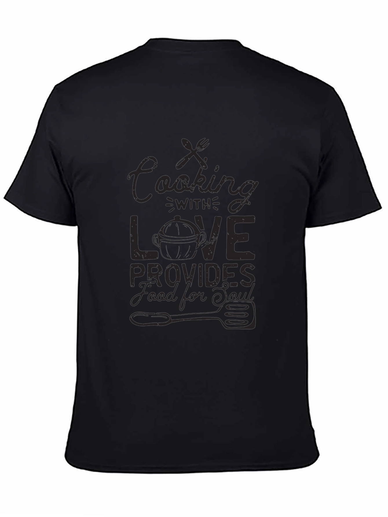 Cooking with Love Black Graphic T-Shirt