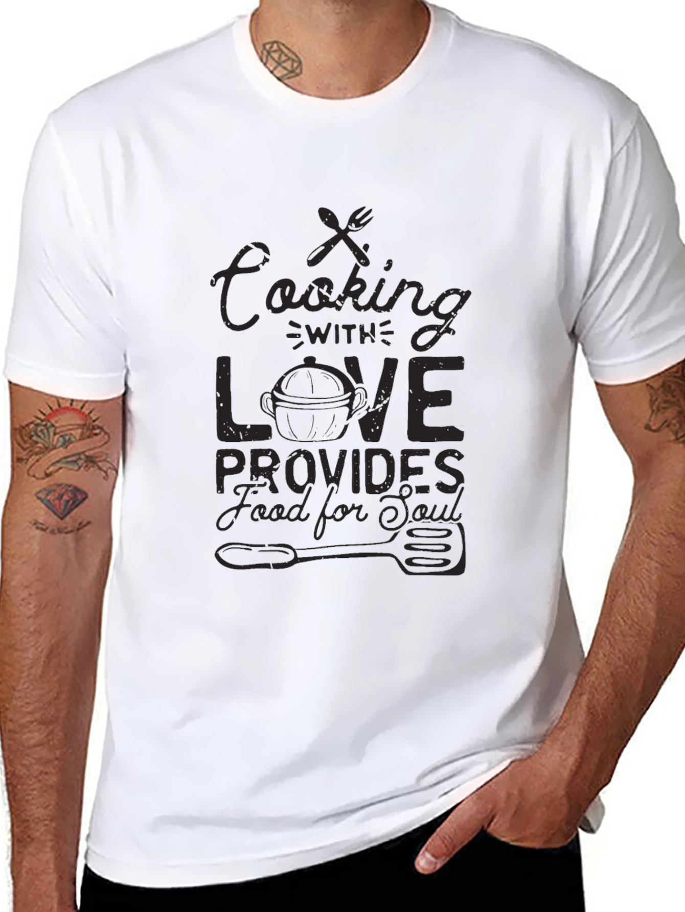 Cooking with Love Black Graphic T-Shirt