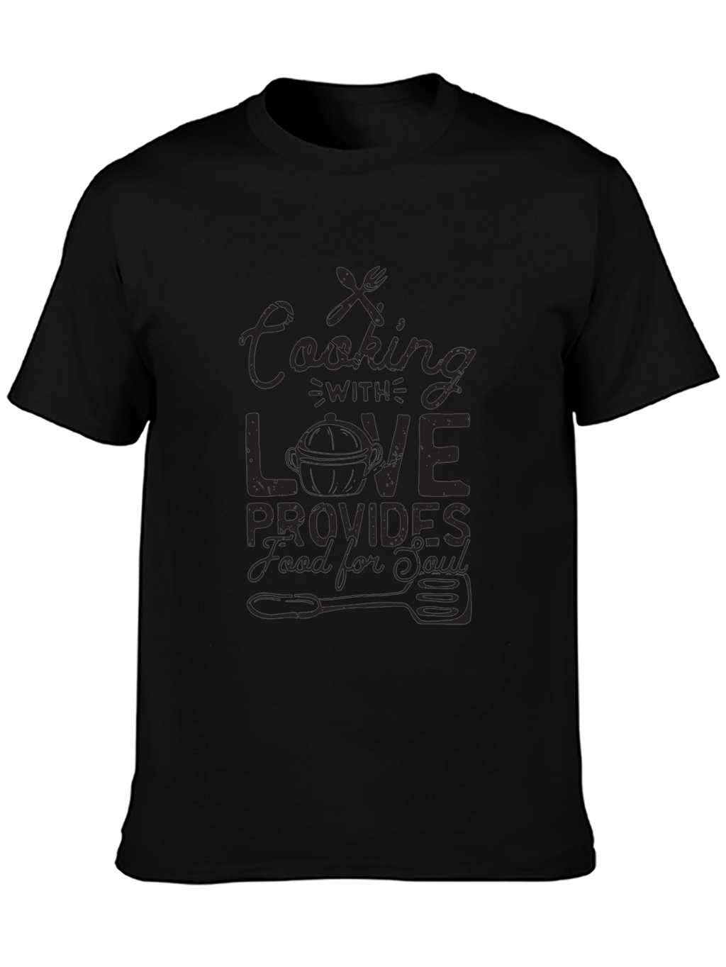 Cooking with Love Black Graphic T-Shirt