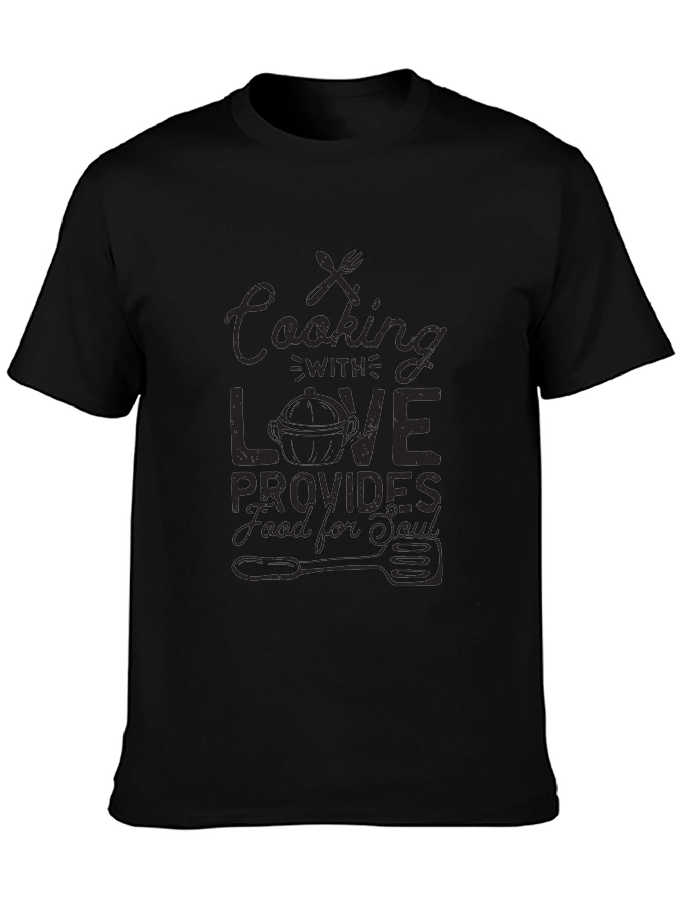 Cooking with Love Black Graphic T-Shirt