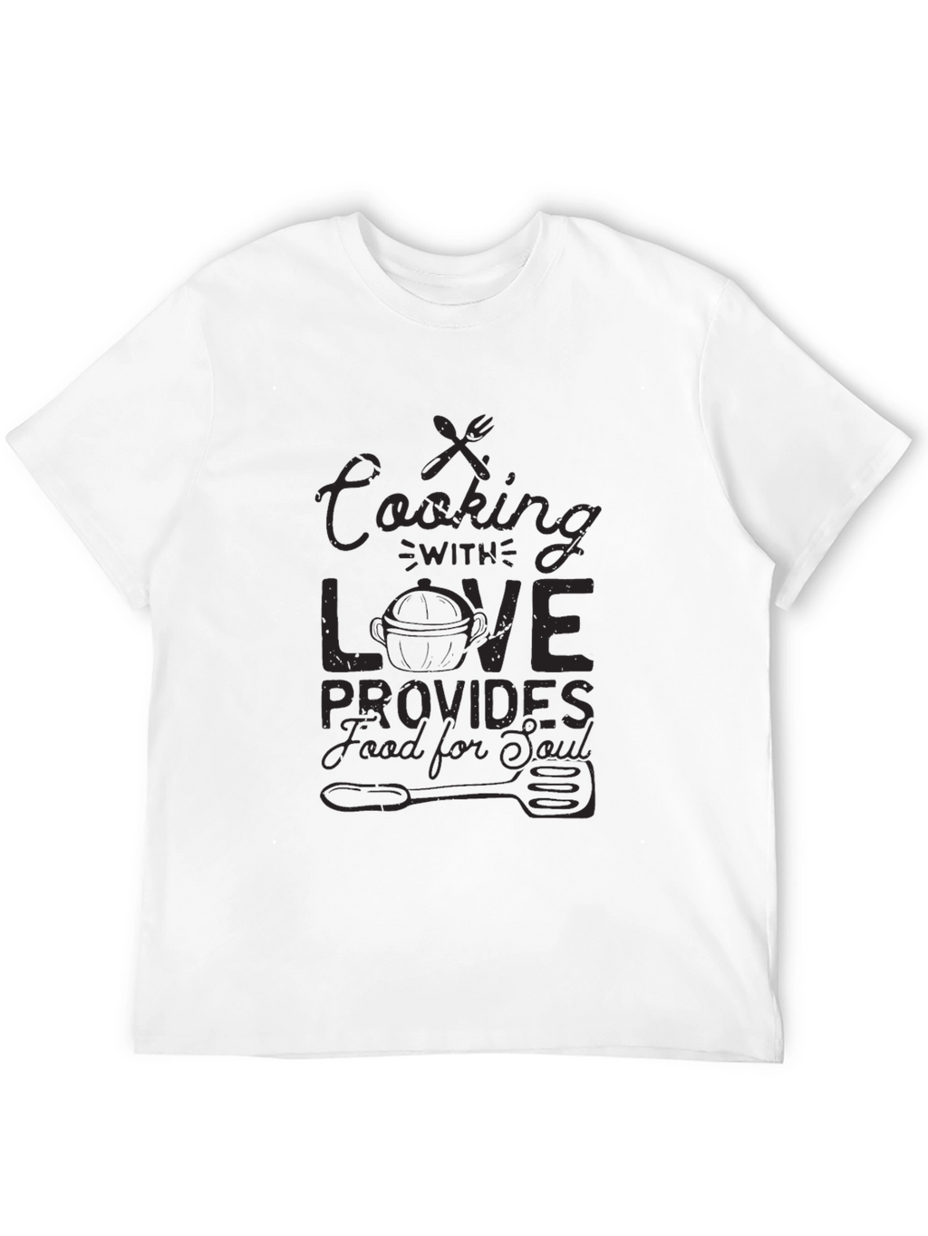 Cooking with Love Black Graphic T-Shirt