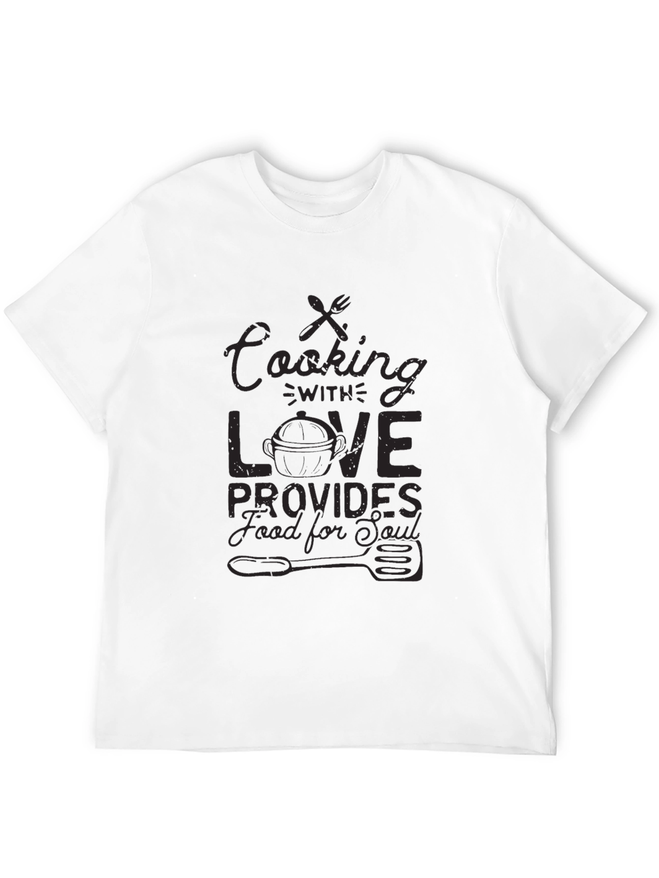 Cooking with Love Black Graphic T-Shirt
