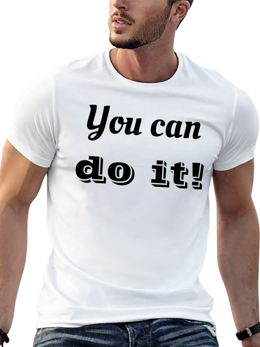 Motivational You Can Do It! Black T-Shirt