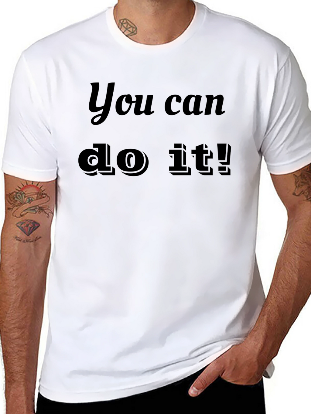 Motivational You Can Do It! Black T-Shirt