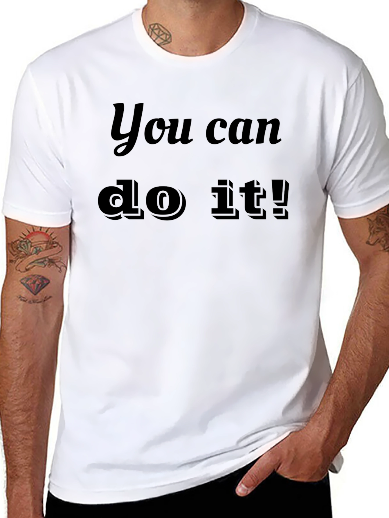 Motivational You Can Do It! Black T-Shirt