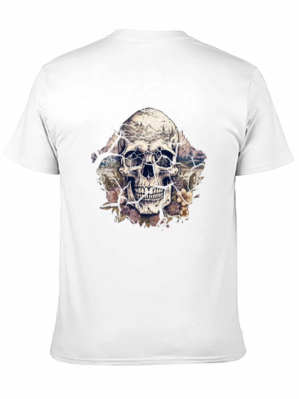 Floral Skull Graphic Tee - Unique Design