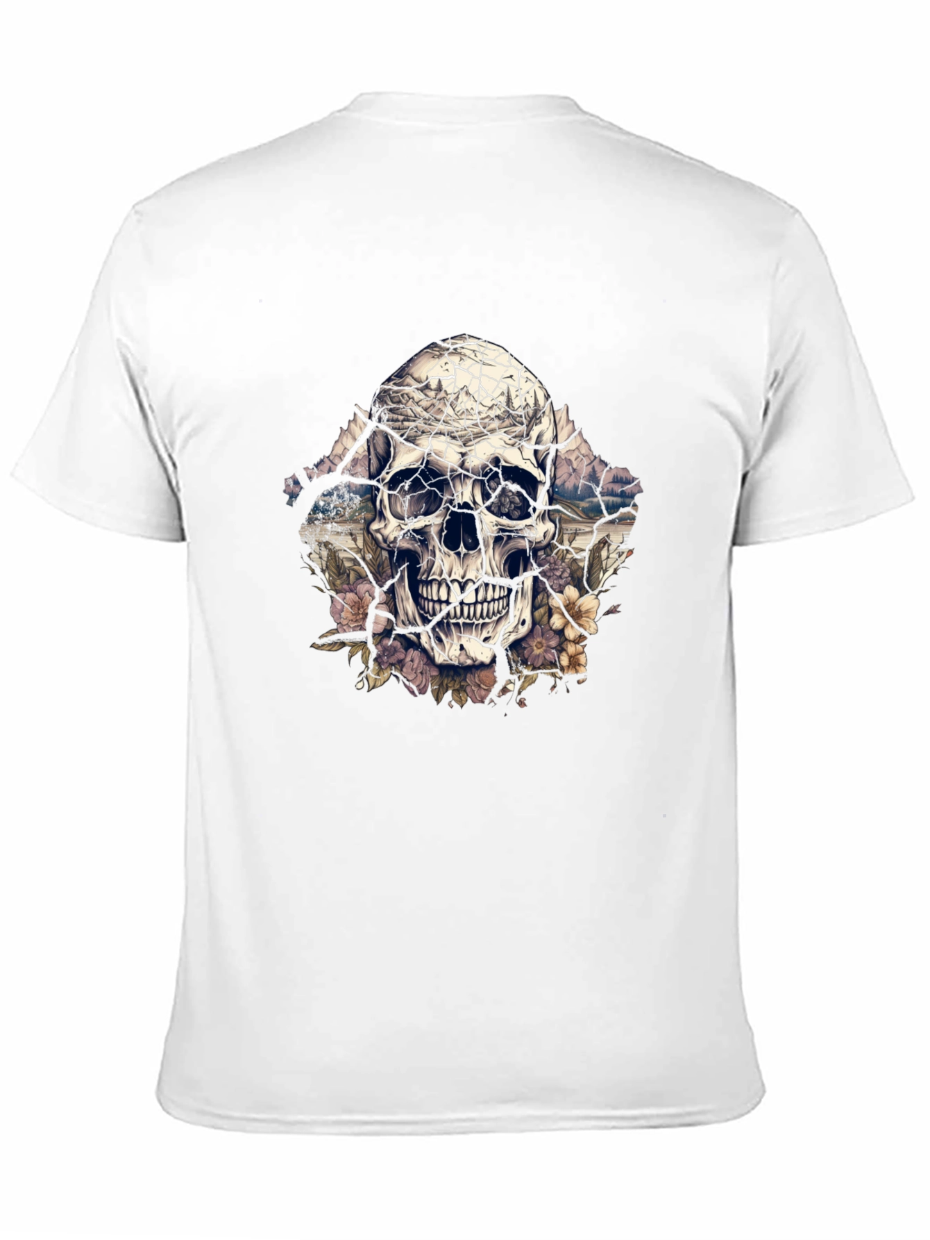 Floral Skull Graphic Tee - Unique Design