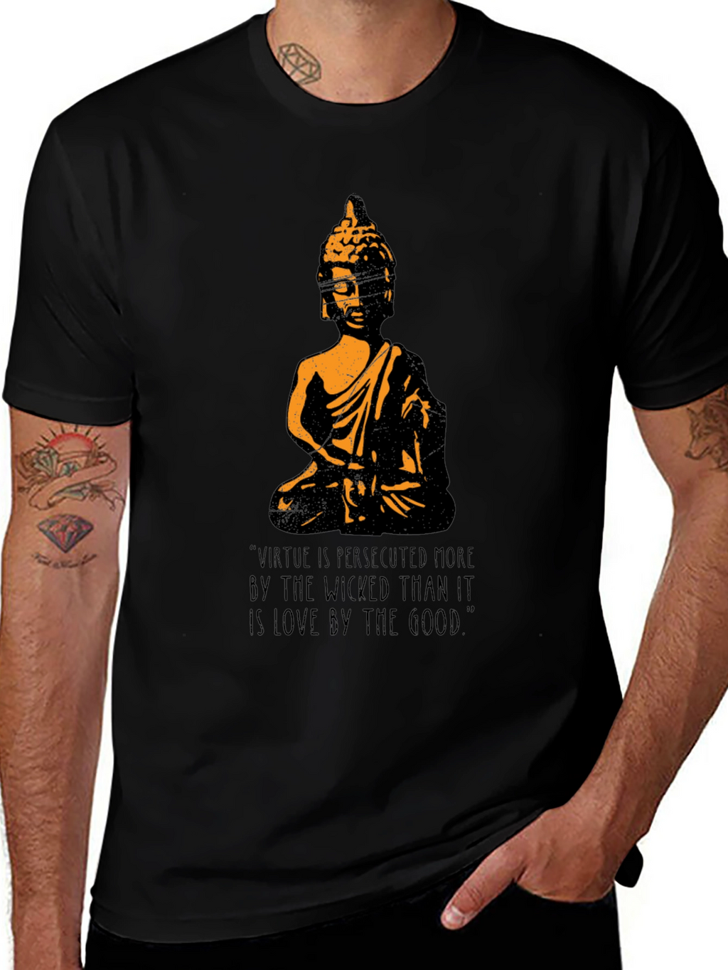 Buddha Graphic T-Shirt - Virtue Quote Tee