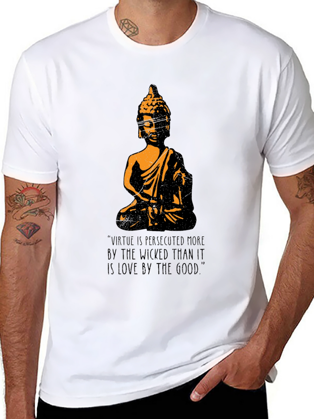 Buddha Graphic T-Shirt - Virtue Quote Tee