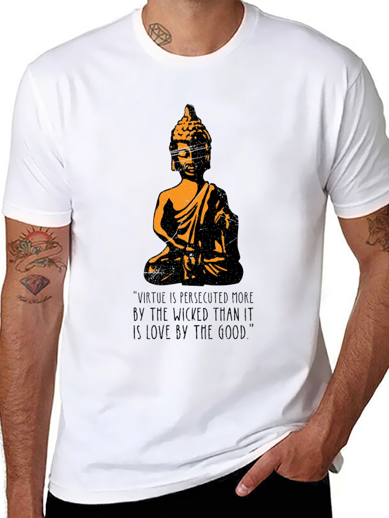 Buddha Graphic T-Shirt - Virtue Quote Tee