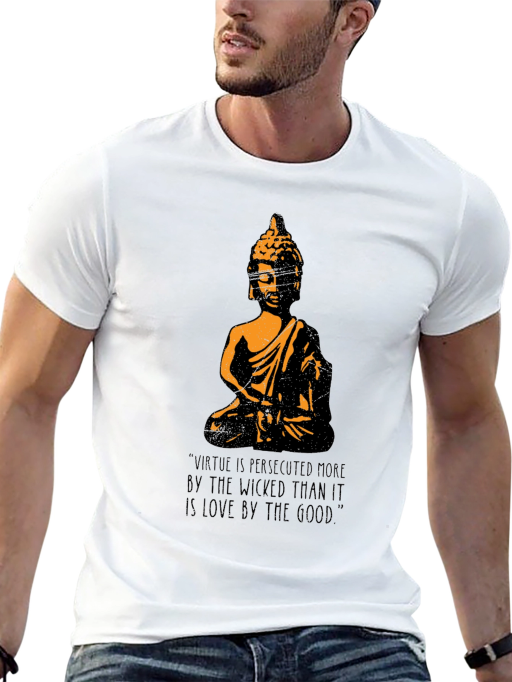 Buddha Graphic T-Shirt - Virtue Quote Tee