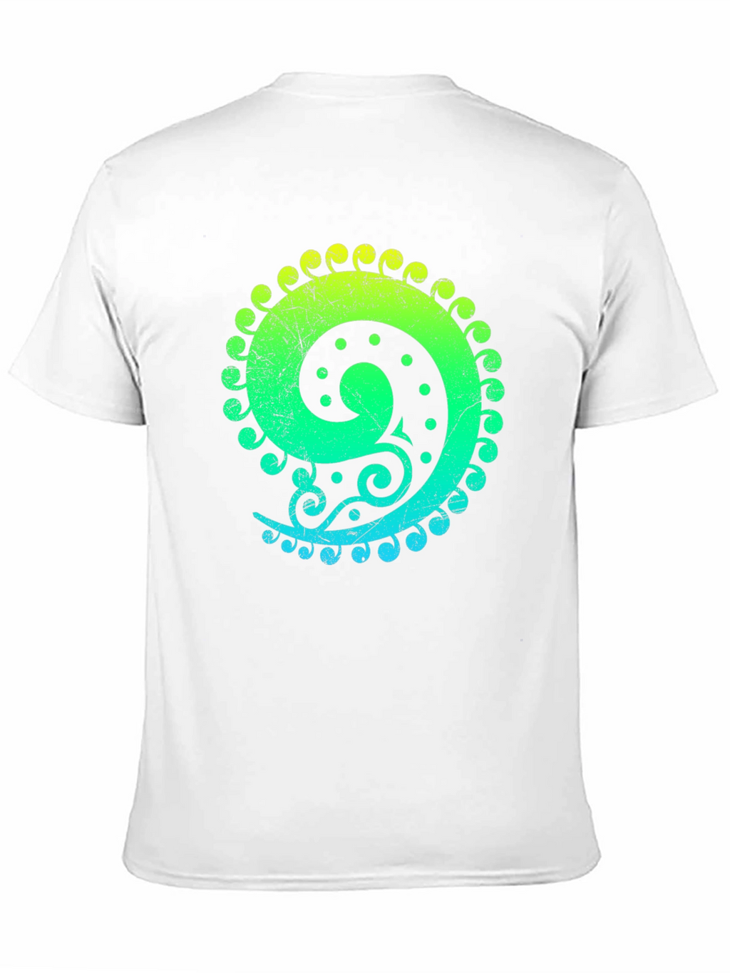 Gradient Spiral Graphic Black T-Shirt