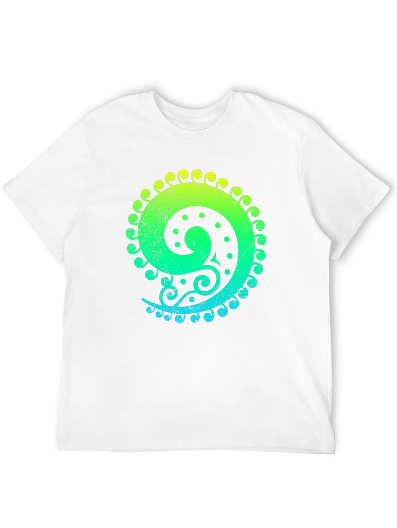 Gradient Spiral Graphic Black T-Shirt