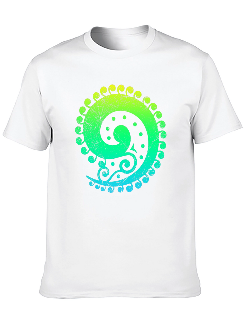 Gradient Spiral Graphic Black T-Shirt