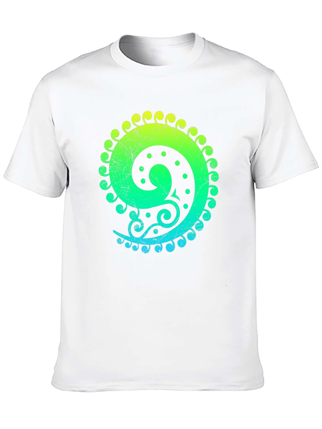 Gradient Spiral Graphic Black T-Shirt