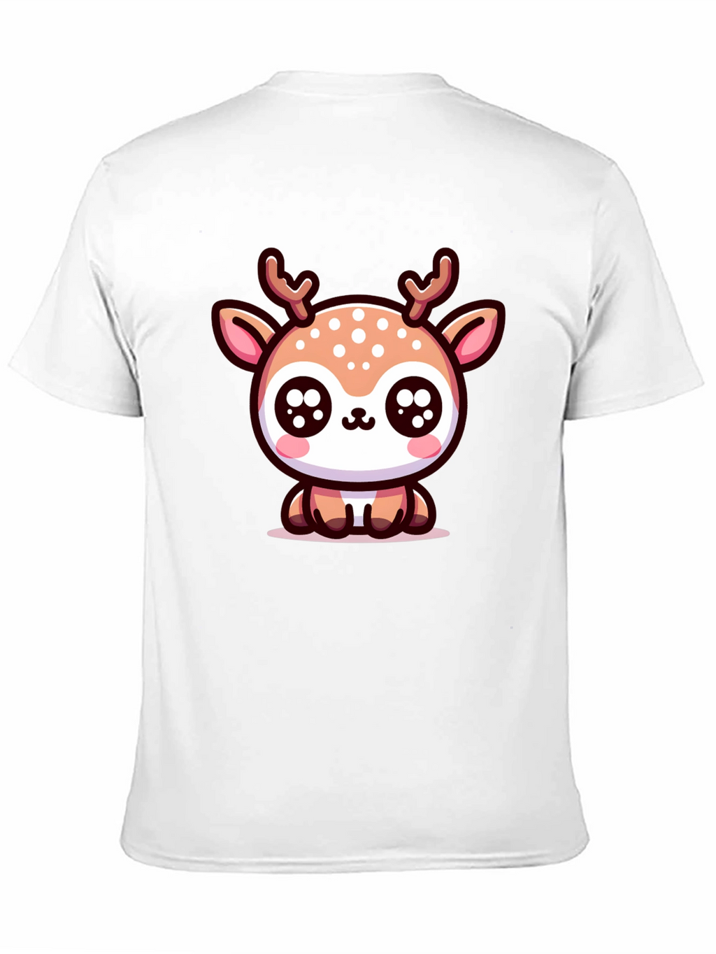 Cute Deer Graphic Tee - Black Cotton Blend