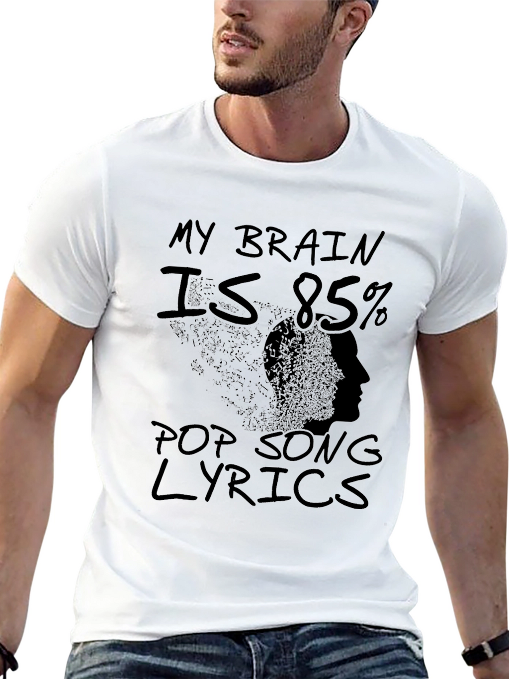 My Brain is 85% Pop Song Lyrics Graphic T-Shirt