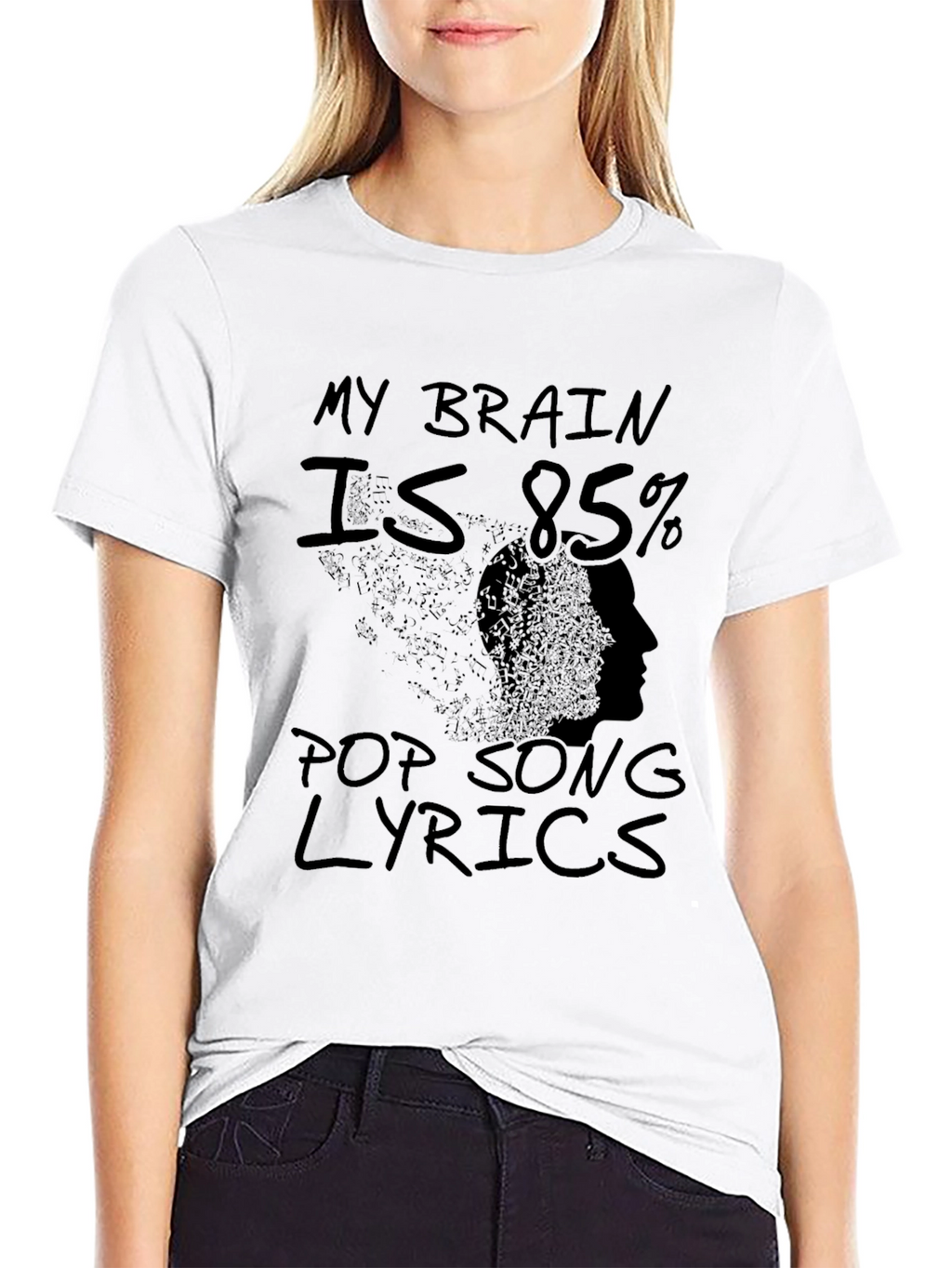 My Brain is 85% Pop Song Lyrics Graphic T-Shirt