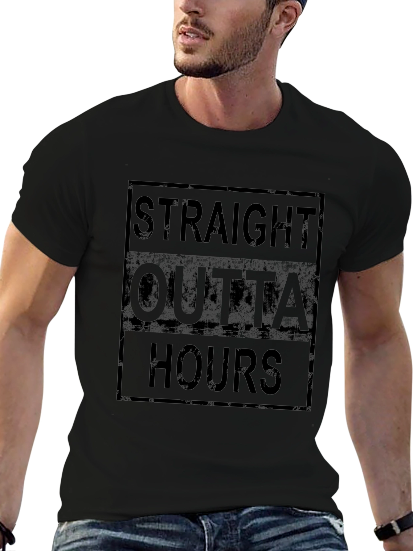Straight Outta Hours Black Graphic Tee