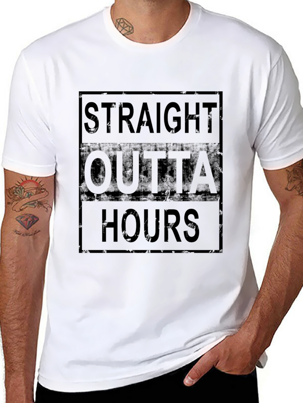 Straight Outta Hours Black Graphic Tee