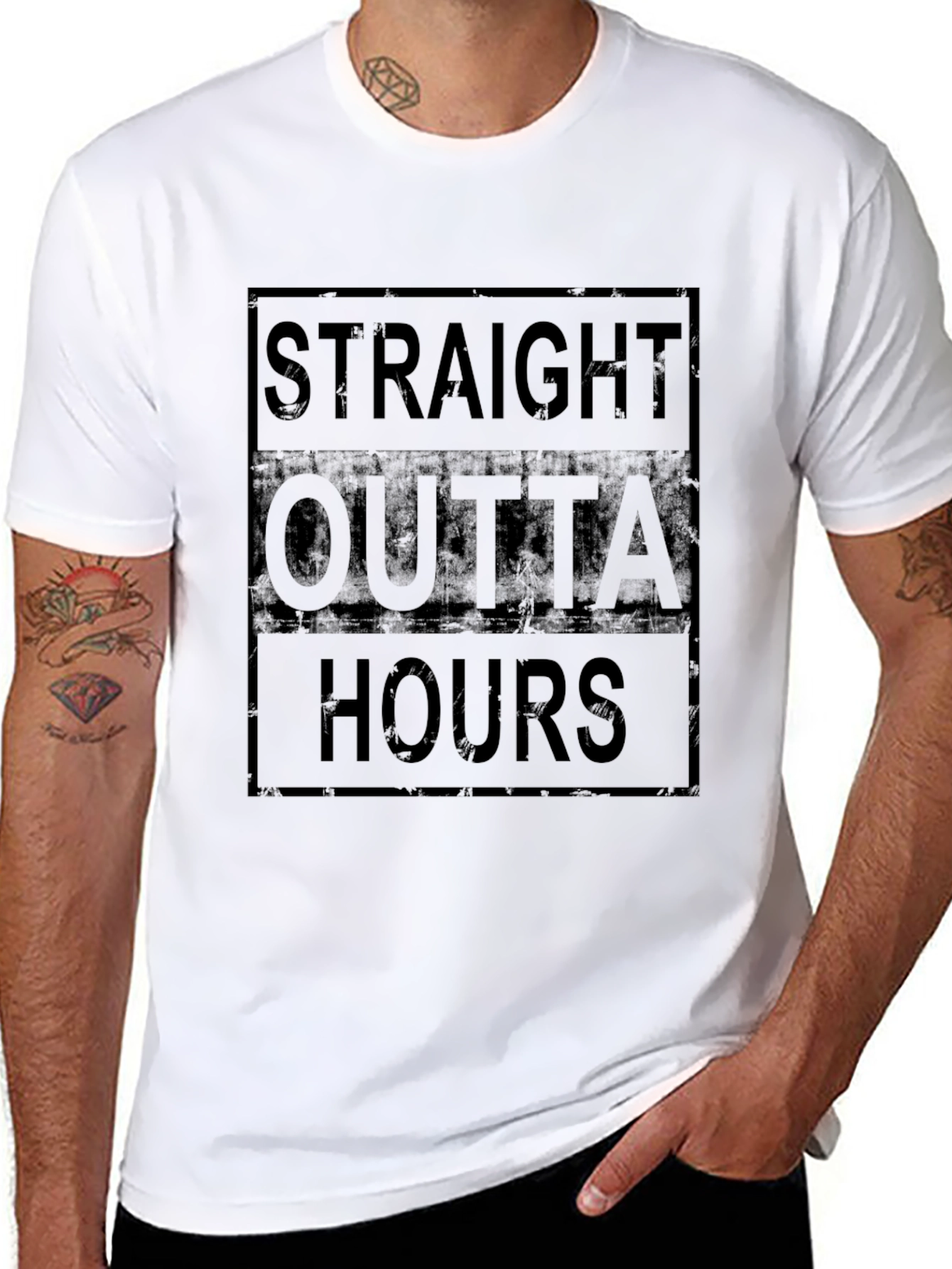 Straight Outta Hours Black Graphic Tee