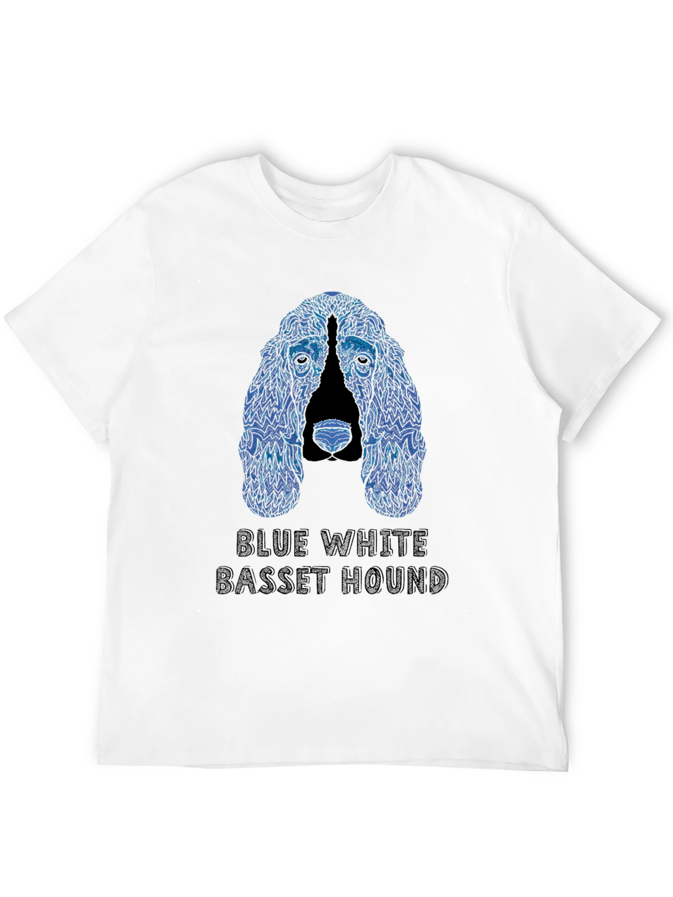 Blue White Basset Hound T-Shirt