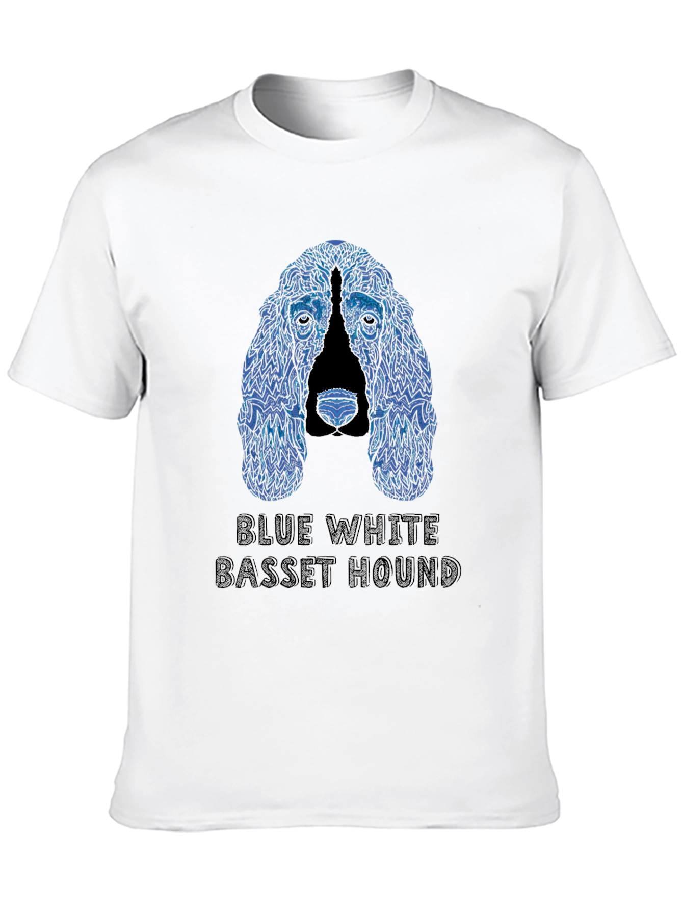 Blue White Basset Hound T-Shirt
