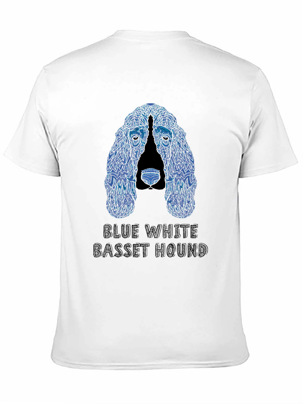Blue White Basset Hound T-Shirt