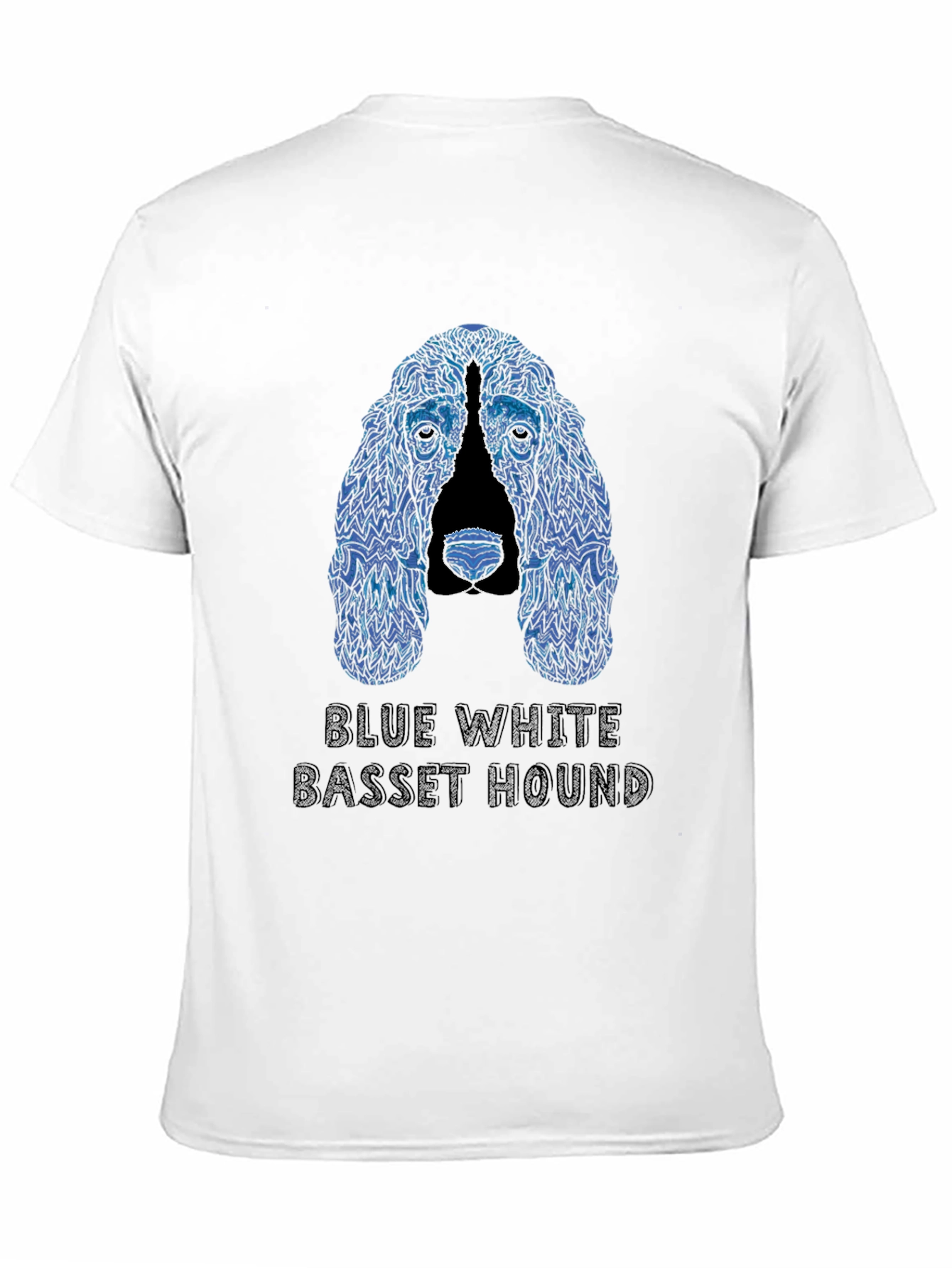 Blue White Basset Hound T-Shirt