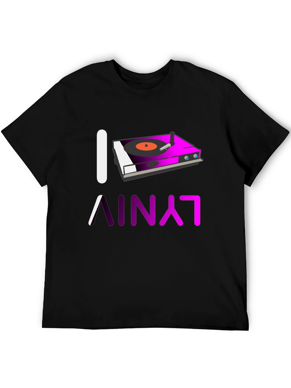 I Love Vinyl Turntable Graphic T-Shirt