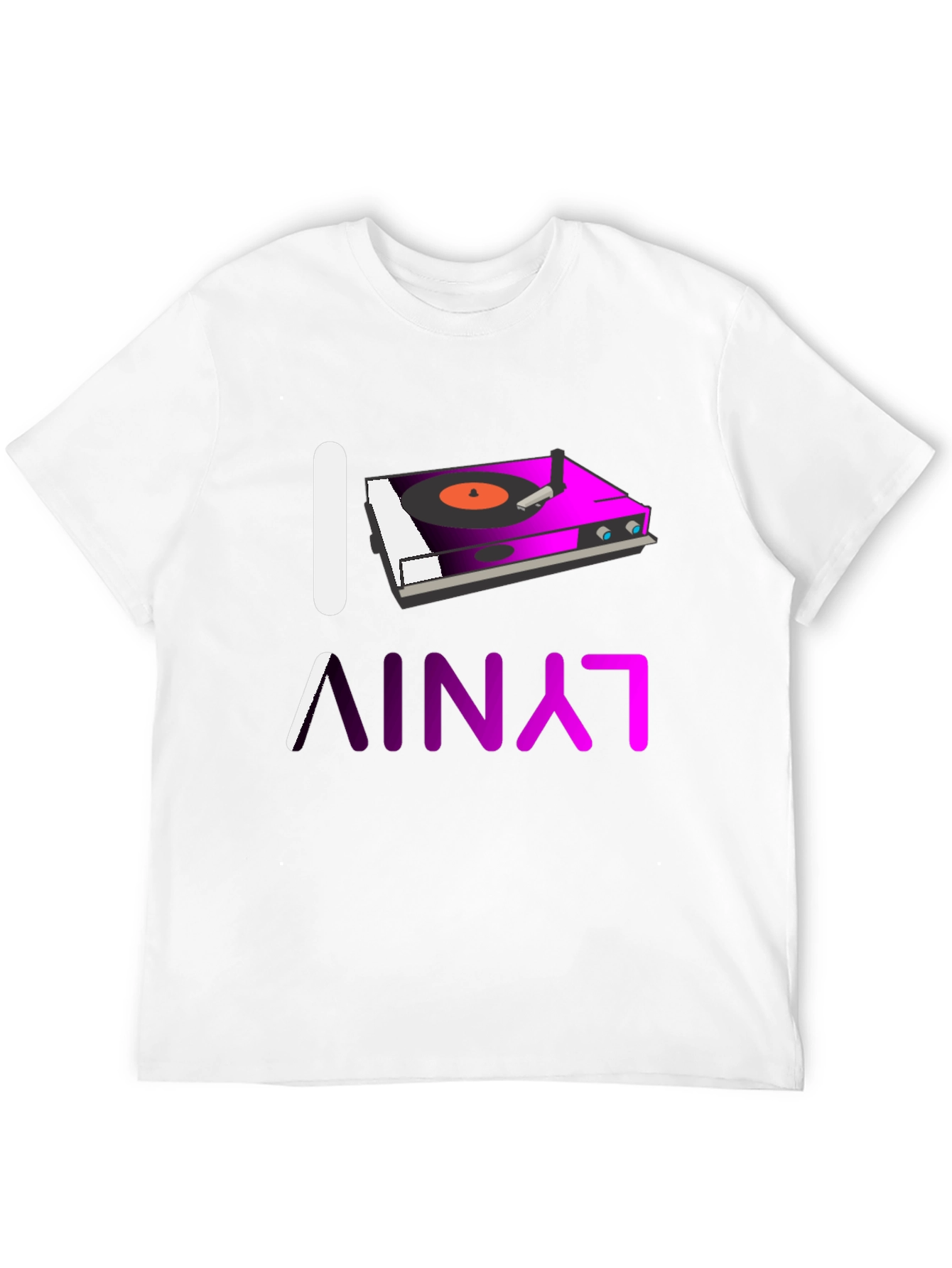 I Love Vinyl Turntable Graphic T-Shirt
