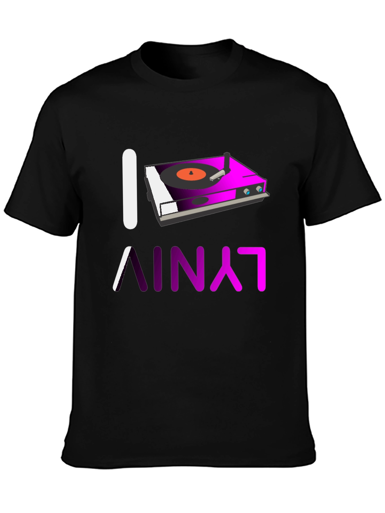 I Love Vinyl Turntable Graphic T-Shirt
