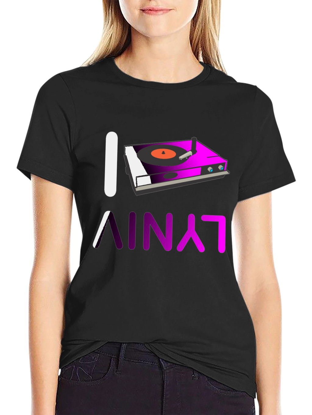 I Love Vinyl Turntable Graphic T-Shirt