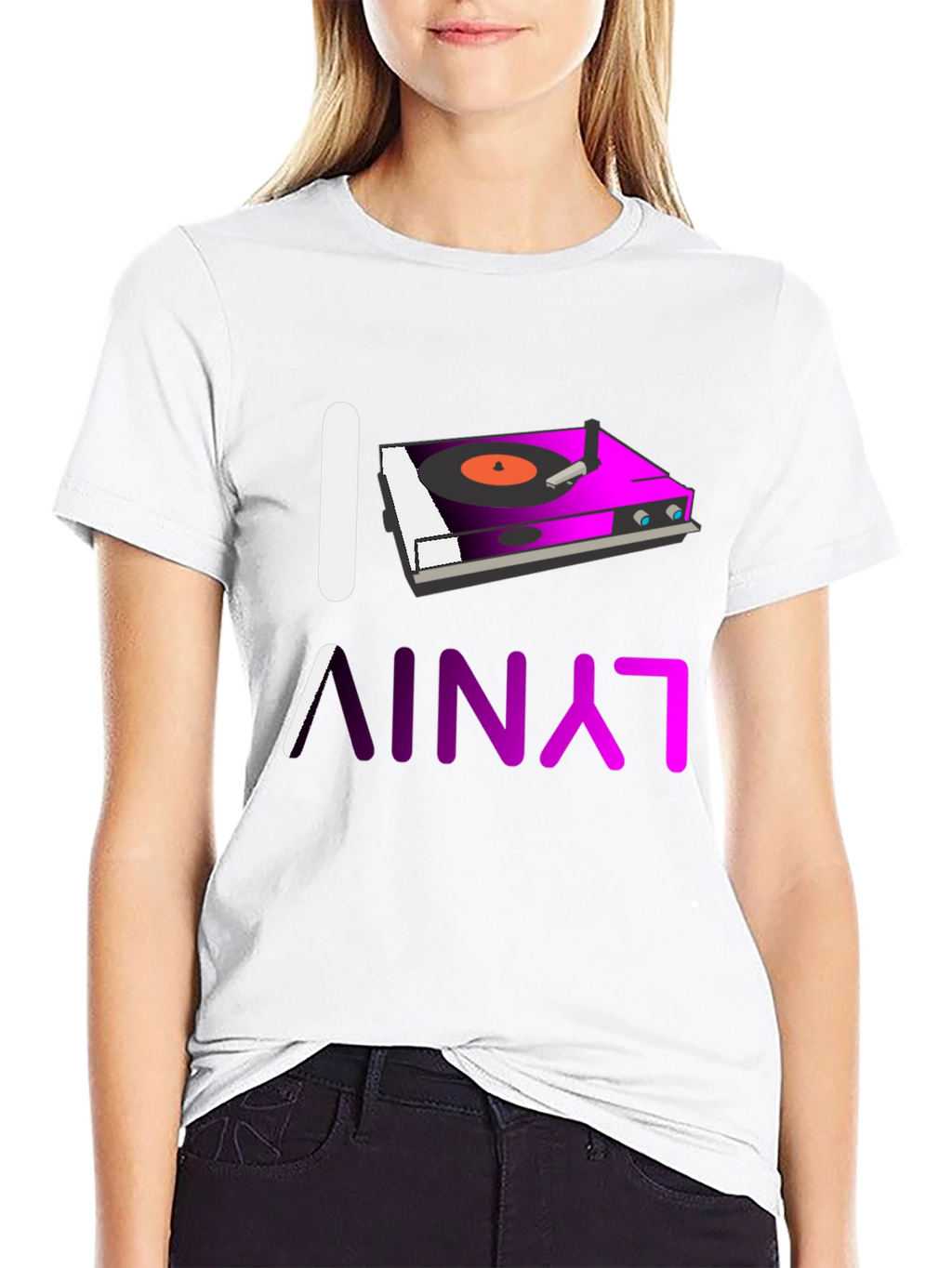 I Love Vinyl Turntable Graphic T-Shirt
